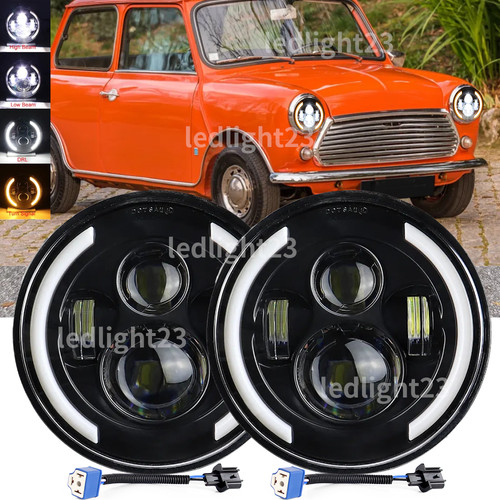 Pair round led headlights - pair,