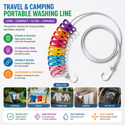Travel camping washing line - travel,