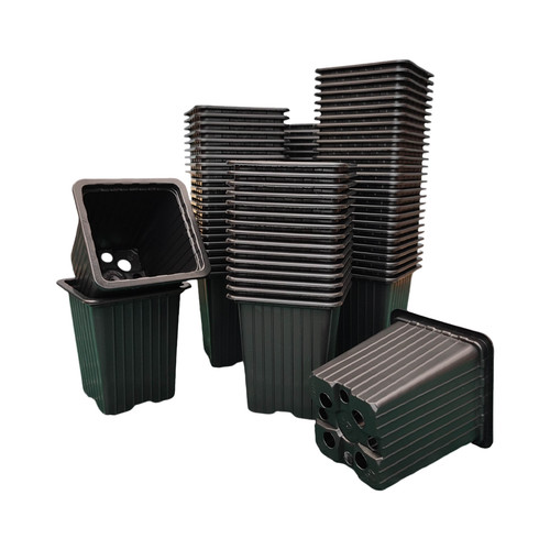 7cm square plant pots black - pots,