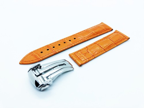 Orange genuine leather strap - leather,
