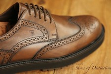 Tod's Brown Burnished Leather Derby Brogue shoes Men's UK 7 US 8 EU 41