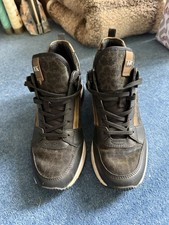 Michael Kors Wedge Trainers Size 4 - Black / Leopard Print