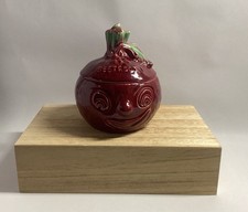 Vintage Retro Sylvac Beetroot Face Pot 4553 Lidded Jar Pot Made In England