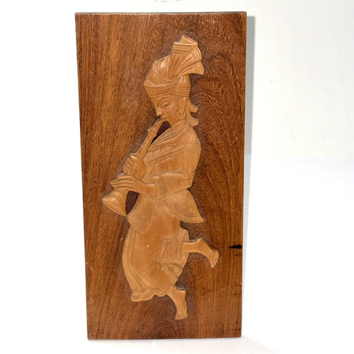 Vintage hand carved bas relief - bas,
