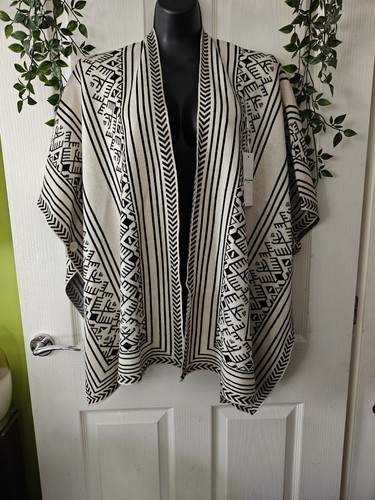 Poncho black pattern one size - ,