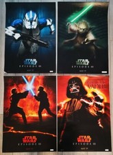 🔥SET OF 4 🔥 2005 ORIGINAL STAR WARS EPISODE III 3 UK CINEMA POSTERS 60x42 Rare
