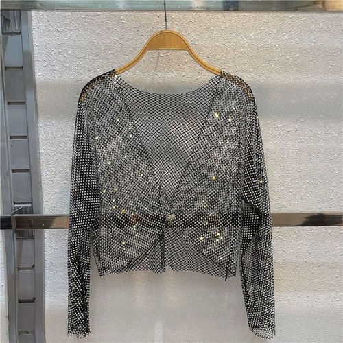 Women sheer mesh glitter - sheer,
