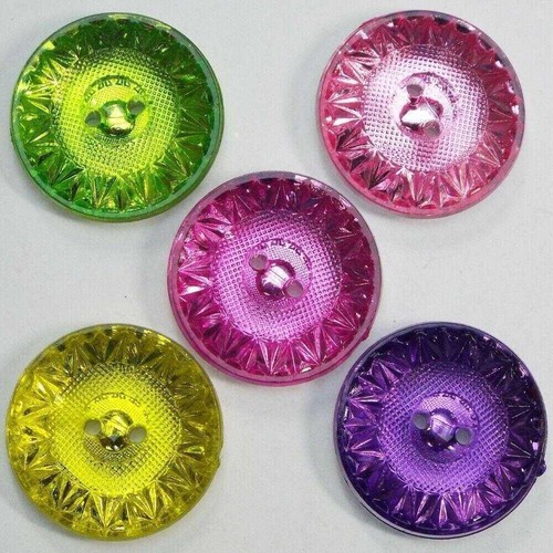 25mm faceted buttons clear - faceted,