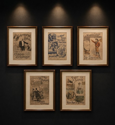 Set vintage framed sheet - set,