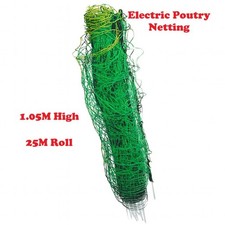 Electric Poultry Netting Fence 25M Long 1.05M High (Chicken Fencing Net Mesh)