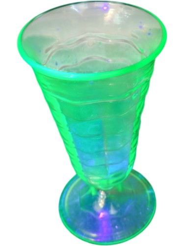 Antique uranium glass vase - glass,