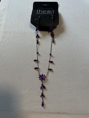 Think purple crystal necklace - think!,