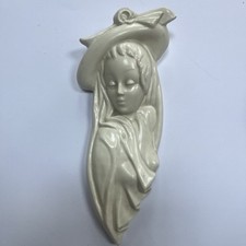 Antique Goebel Art Deco Lady Wall Mask Vintage 1930s cream