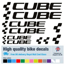 Cube bike labels / decals with free bike protection (25 pack) - 20+ colours