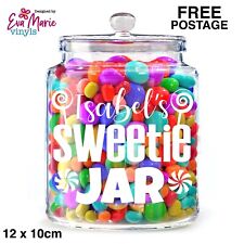Personalised Sweet Jar Vinyl LARGER Treats Christmas Sweetie Toffee Christmas