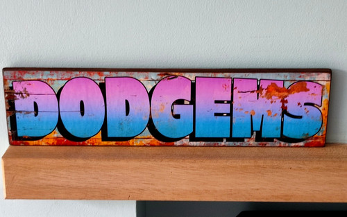 Wooden sign dodgems - wooden,