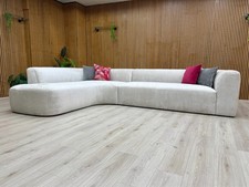 Nick Scali 'Los Angeles' Corner Sofa Grey Chenille Fabric 6 Seater Left Open End