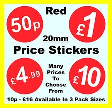 Retailers Price Stickers 20mm Red Shop Price Point Sticky Labels For Retail