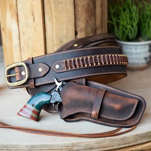 Gun holster belt leather - gun,