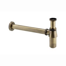 Bottle Trap Basin Waste Round Bathroom Sink Antique Brass Solid Brass ENKI W27