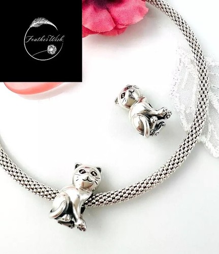 Sterling silver 925 charm cat - sterling,