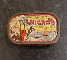 Vintage Portuguese Mignon Sardine Tin Empty