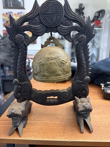 Antique bronze brass gong bell - gong,