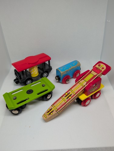 Wooden train set carriages - train,