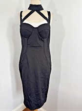 Midi Dress Womens 10 Black