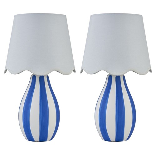 Set blue white stripe - blue,