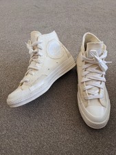 Women's Converse All Star Chuck Taylor Lift Beige Platform Canvas Trainers 5.5