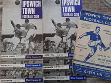 7 Ipswich Town home football programmes 1967/68season +1 from 1957 all listed