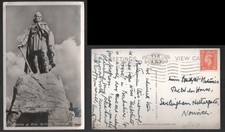 Statue King Alfred Wantage Oxfordshire RP Real Photograph Postcard. Trowbridge