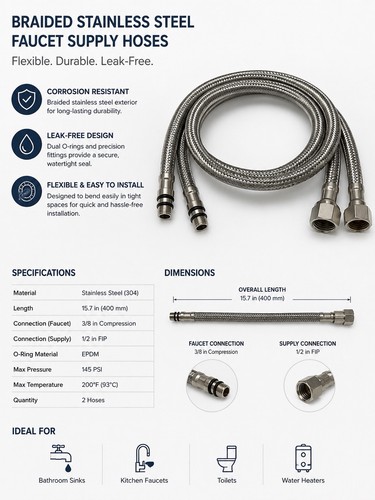 Braided water supply hose - supply,