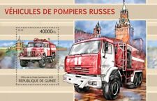 ZIL 131 / KAMAZ 43114 Russian Fire Engine Truck Stamp Sheet #276 2013 Guinea