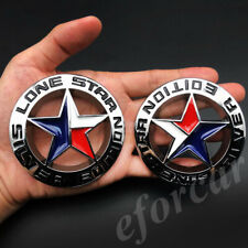 2pcs Metal Chrome Lone Star