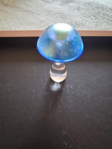 Heron glass small azure blue - glass.,
