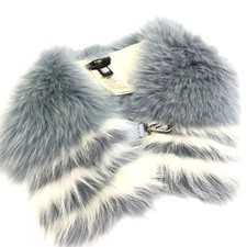 FENDI FNG426 Fur Tippet Snood Scarf with Hook, Women's, Blue