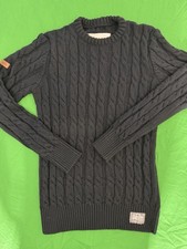 Superdry Premium Cable Knit Jumper - Size Large - Blue