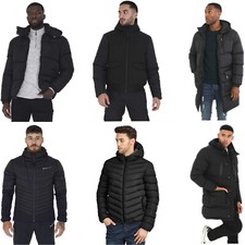 BRAVE SOUL MEN QUILTED HOODED JACKET PADDED BUBBLE PUFFER PUFFA WARM BOMBER COAT
