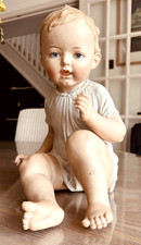 Beautiful, vintage, collectable sitting piano doll, ornamental doll circa 1920