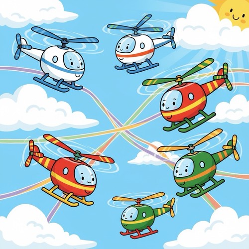 Plastic toy helicopter set - plastic,
