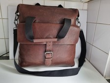 TED BAKER DESIGNER MENS BROWN LEATHER CROSSBODY TOTE MESSENGER EXTRA LARGE BAG