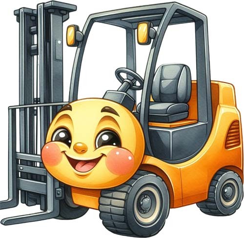 Colour forklift truck wall - colour,