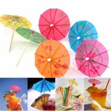 40x COCKTAIL UMBRELLAS TOOTHPICKS STICKS PAPER SKEWERS Party Drinks Fruits UK