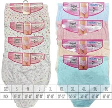NEW WOMENS LADIES FULL PASTEL BRIEFS 100% COTTON SOFT COMFORT PLUS SIZE