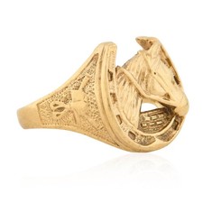 Horse Horseshoe Ring Vintage 9ct Gold