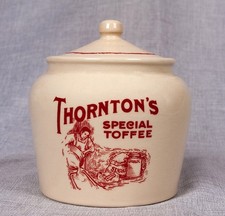 Vintage Collectable Thorntons Special Toffee Ceramic Jar Cookie Jar with Lid