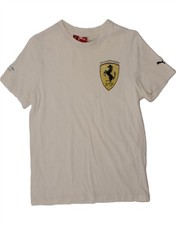 PUMA Boys Ferrari T-Shirt Top 11-12 Years White DI12