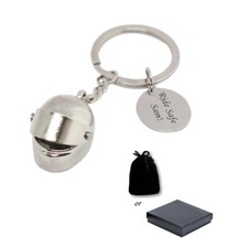 Personalised Motorcycle Helmet Keyring. Engraved Gift for Motorbike Lover. New